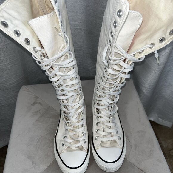 Converse Knee High White All Star Y2k Size Men 5 Women 7 Chuck Taylor - Picture 3 of 12
